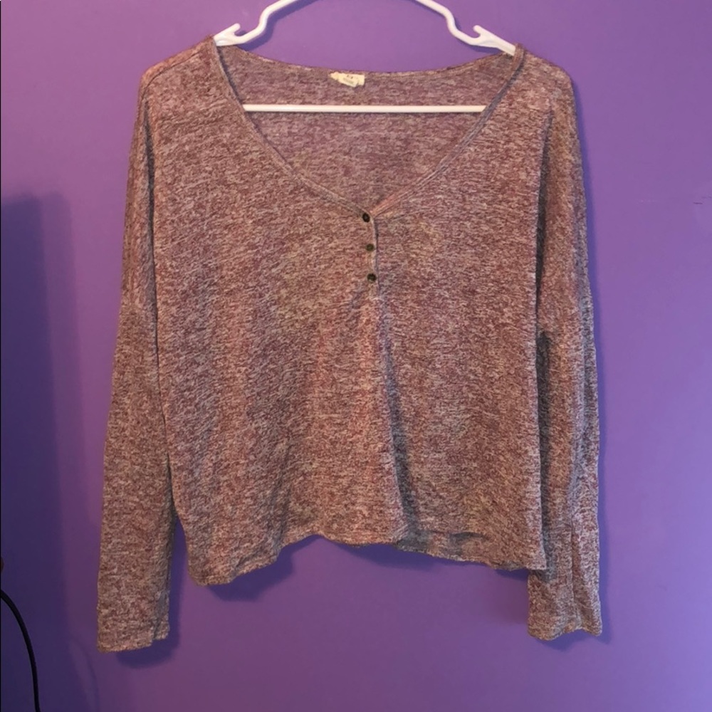 garage flowy cropped long sleeve